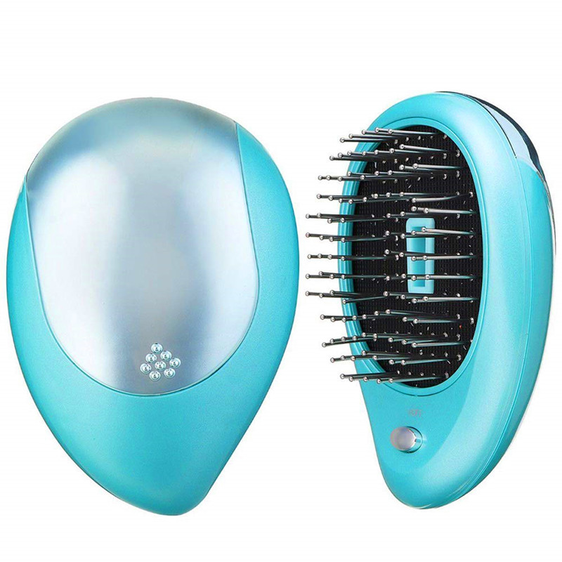 Bærbar elektrisk ionisk hårbørste Mini Antistatisk hårmassagekam Magisk skønhedspenselkam Hjemrejse Hårstylingværktøj